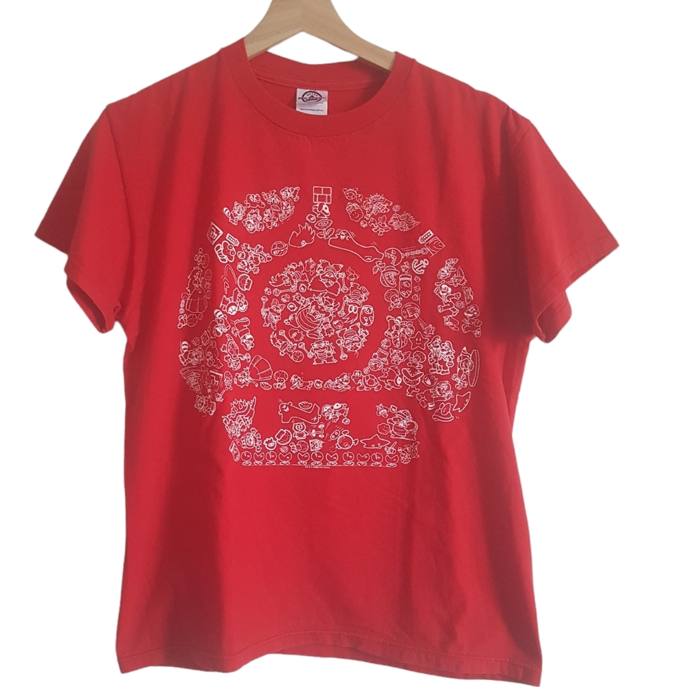 Nintendo T Shirt 2008 Graphic Mario Princess Peach Delta Tag Size M